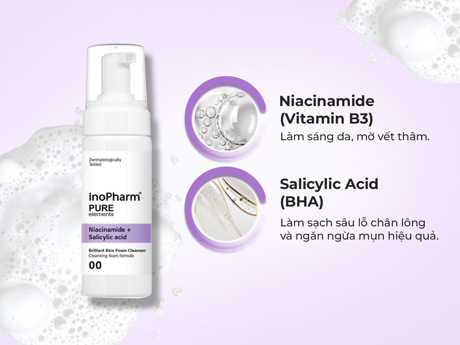 Sữa rửa mặt tạo bọt Inopharm