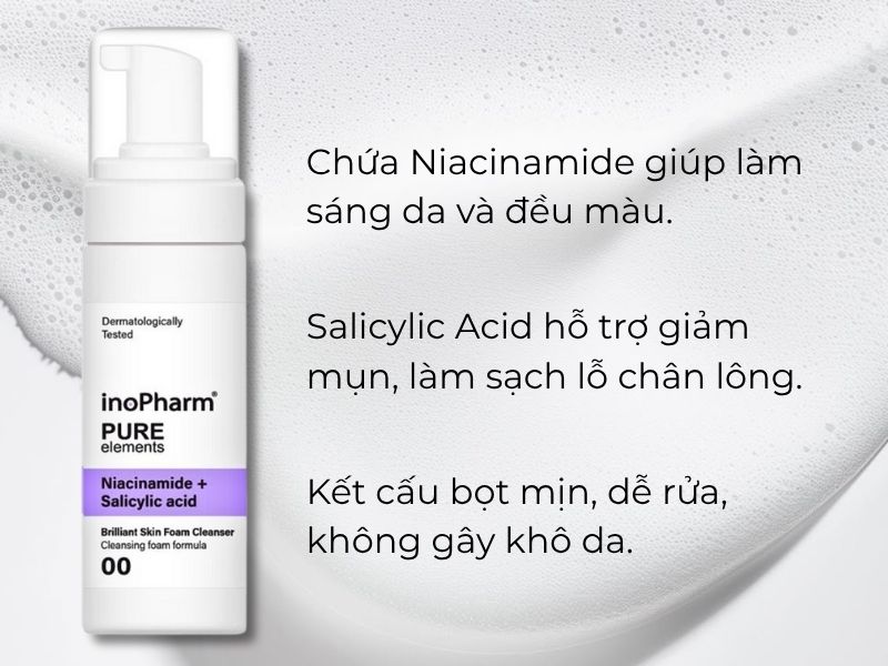 Sữa rửa mặt tạo bọt Inopharm